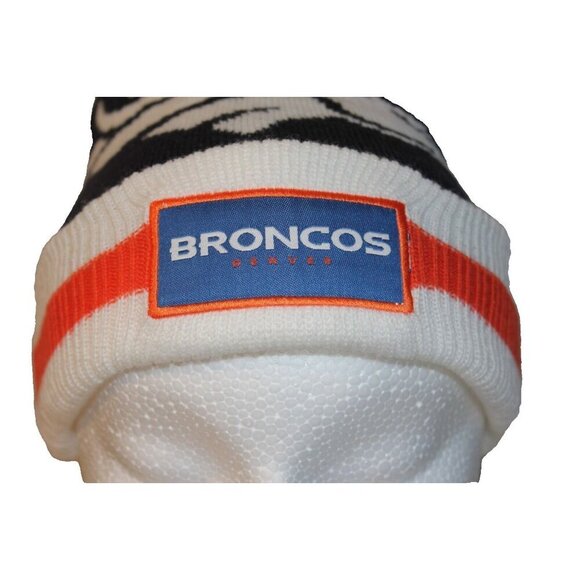 Denver Broncos Beanie Hat Cap Orange Cuffed Pom Pom Knit Football Bud Light - Picture 3 of 8